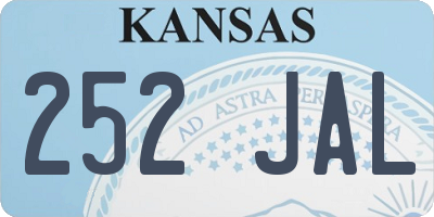 KS license plate 252JAL