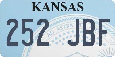 KS license plate 252JBF