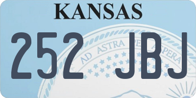 KS license plate 252JBJ