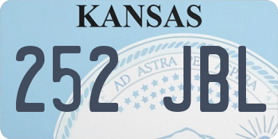 KS license plate 252JBL