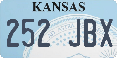 KS license plate 252JBX