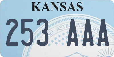KS license plate 253AAA