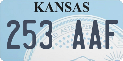 KS license plate 253AAF