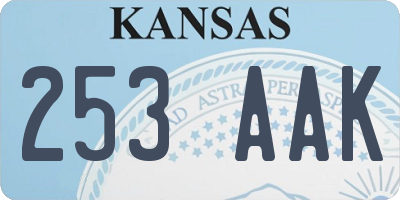 KS license plate 253AAK