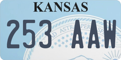 KS license plate 253AAW