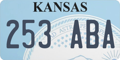 KS license plate 253ABA