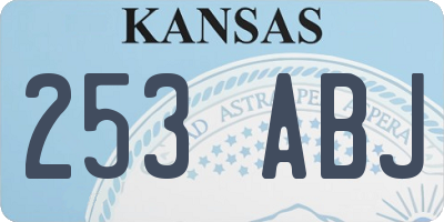KS license plate 253ABJ