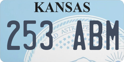 KS license plate 253ABM