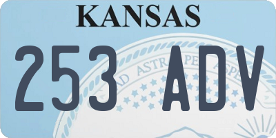 KS license plate 253ADV