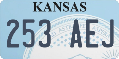 KS license plate 253AEJ