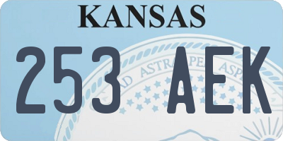 KS license plate 253AEK