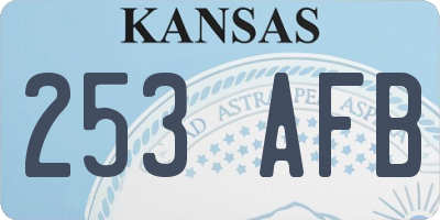 KS license plate 253AFB