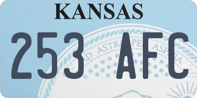 KS license plate 253AFC