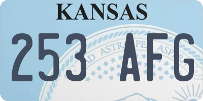 KS license plate 253AFG