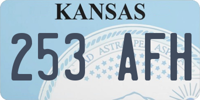 KS license plate 253AFH