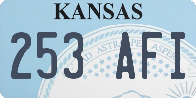 KS license plate 253AFI