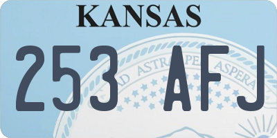 KS license plate 253AFJ