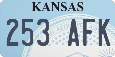 KS license plate 253AFK