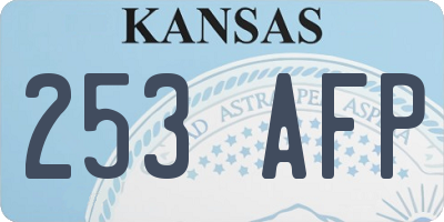 KS license plate 253AFP