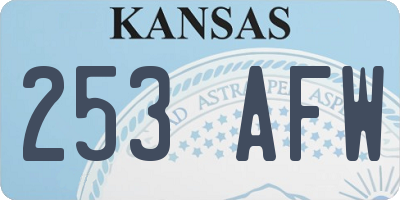 KS license plate 253AFW
