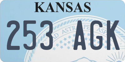 KS license plate 253AGK