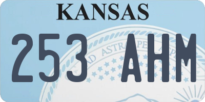 KS license plate 253AHM