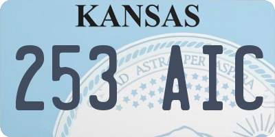 KS license plate 253AIC