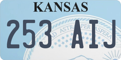 KS license plate 253AIJ