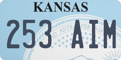 KS license plate 253AIM