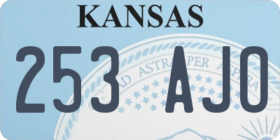 KS license plate 253AJO