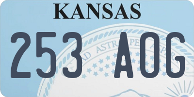 KS license plate 253AOG