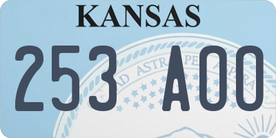 KS license plate 253AOO
