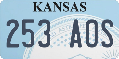 KS license plate 253AOS