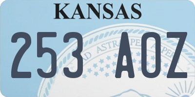 KS license plate 253AOZ
