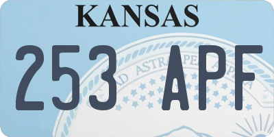KS license plate 253APF