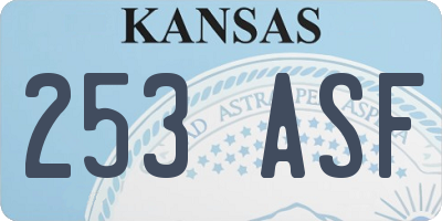 KS license plate 253ASF