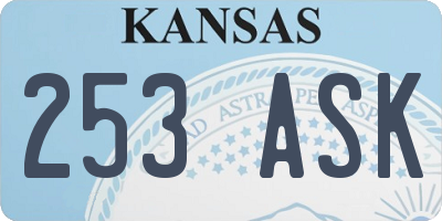 KS license plate 253ASK