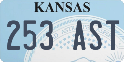 KS license plate 253AST