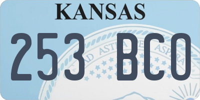 KS license plate 253BCO