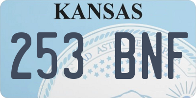 KS license plate 253BNF