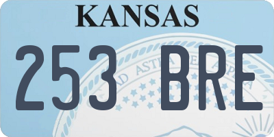 KS license plate 253BRE