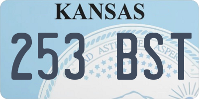 KS license plate 253BST