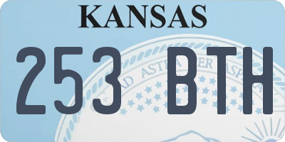 KS license plate 253BTH