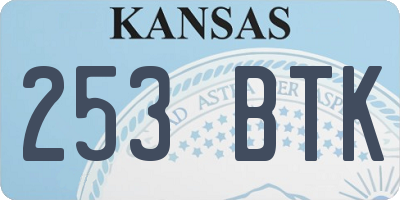 KS license plate 253BTK
