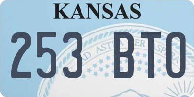 KS license plate 253BTO