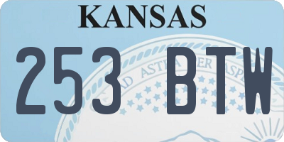 KS license plate 253BTW