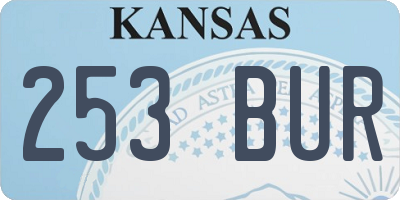 KS license plate 253BUR