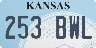 KS license plate 253BWL