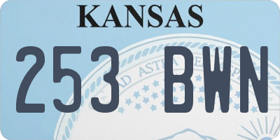 KS license plate 253BWN
