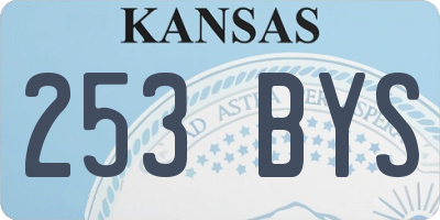 KS license plate 253BYS